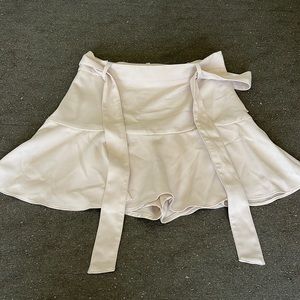 WOMENS ZARA FLOWY CREAM SKIRT WITH DETACHABLE BELT
